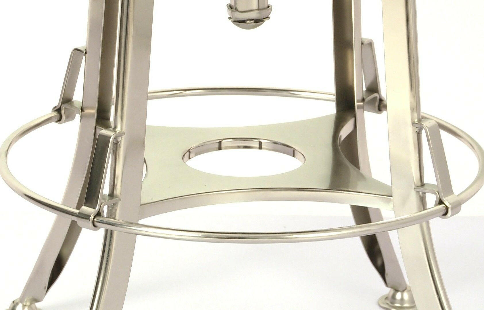 Taj Adjustable Swivel Bar Stool – Nickel Base & Black Wood - Barstool Express