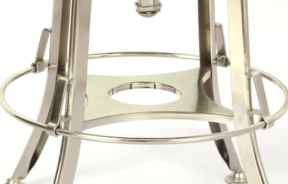 Taj Adjustable Swivel Bar Stool – Nickel Base & Black Wood - Barstool Express