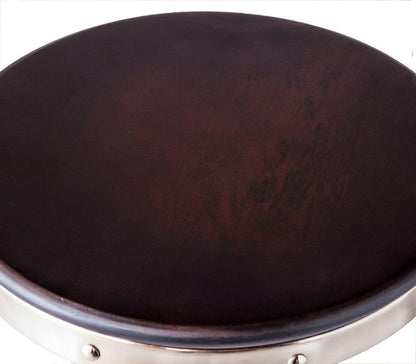 Taj Adjustable Swivel Bar Stool – Nickel Base & Black Wood - Barstool Express