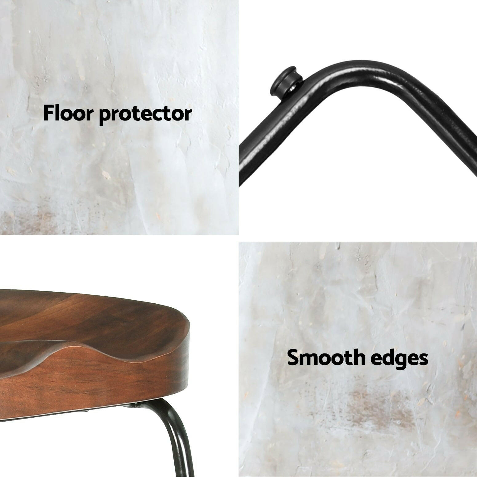 Thor Timber Tractor Seat Bar Stools 75cm Dark Wood (Set of 4) - Barstool Express