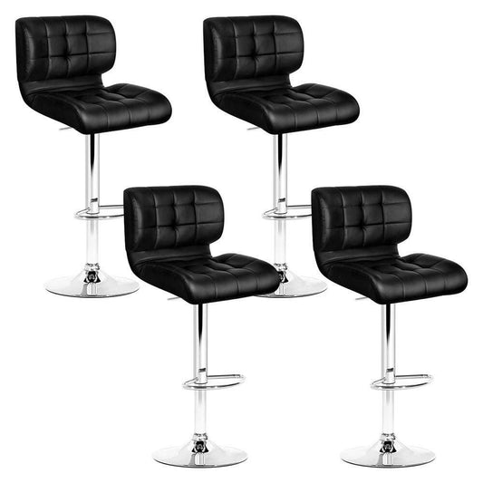 Urban Leather Adjustable Bar Stools Black (Set of 4) - Barstool Express