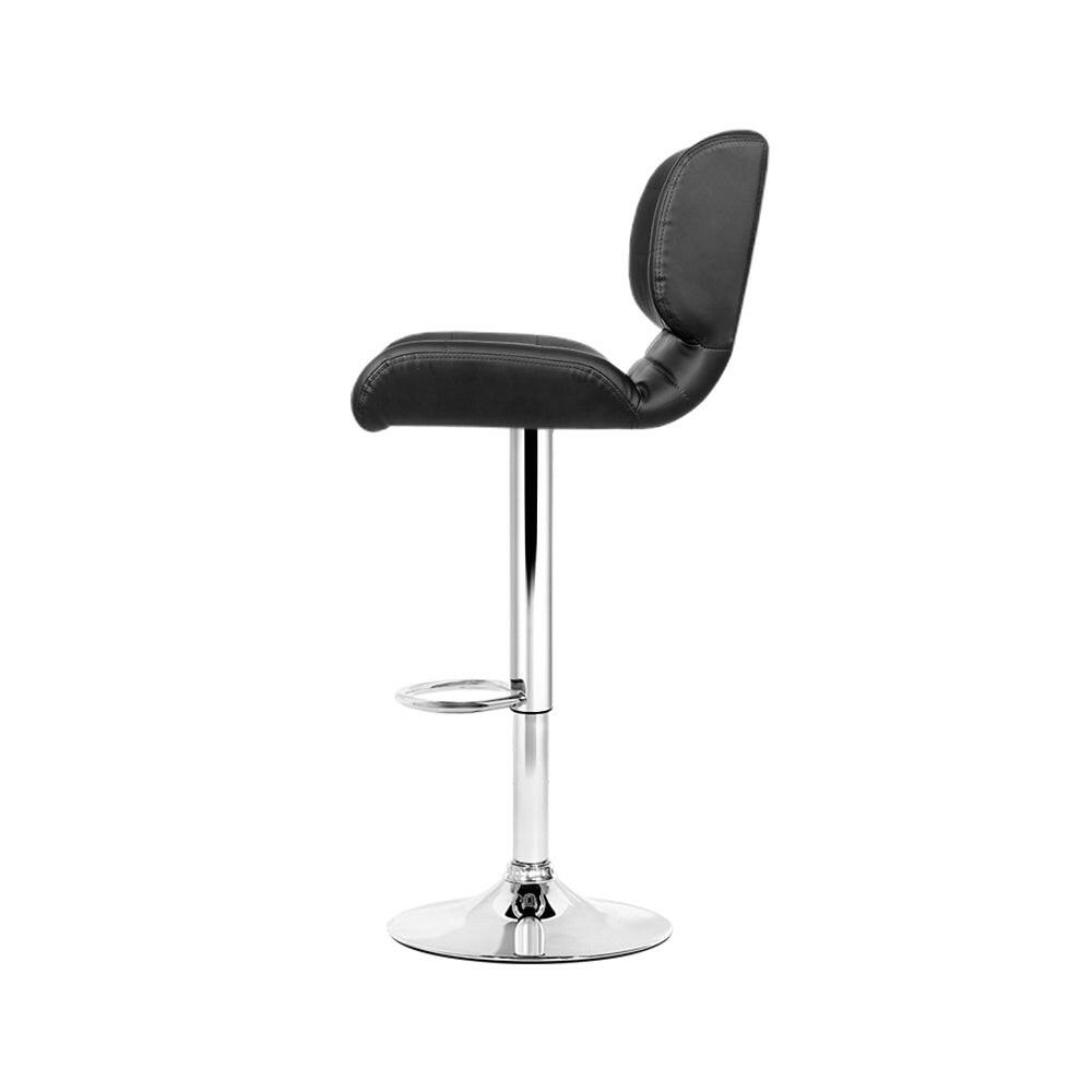 Urban Leather Adjustable Bar Stools Black (Set of 4) - Barstool Express